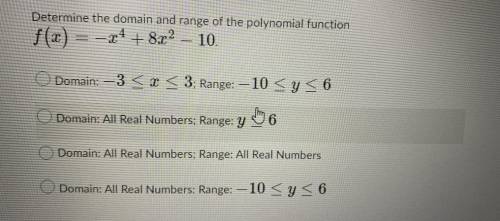 Determine the domain and range of the polynomial function
