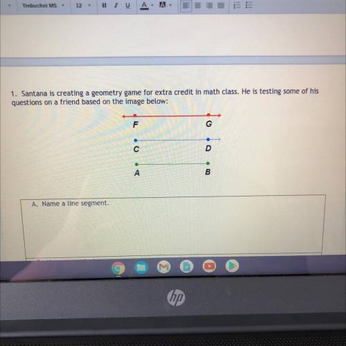 Santana is creating a geometry game for extra credit in math class. He is testing some of his

que