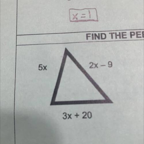 Find the perimeter of the shape in terms of X
Please help me
