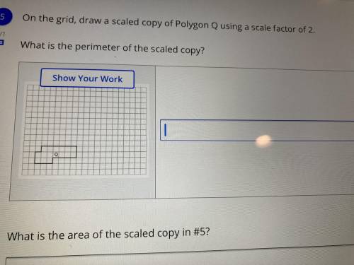 On the grid draw a scaled copy of polygon Q using a scale factor of two what is the perimeter of th