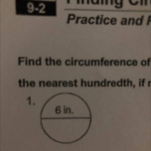 What is the circumference of 6 inches