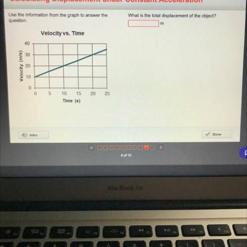 What is the total displacement of the object?

Use the information from the graph to answer the
qu