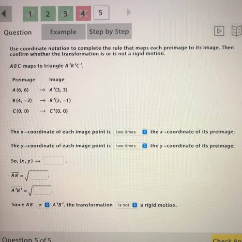  AND POINTS 
Use coordinate notation to complete the rule