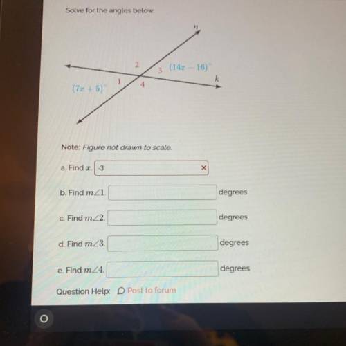 25 POINTS PER PERSON ANSWERING

Solve for the angles below.
find X. :
Find m angle 1 : 
Find m ang