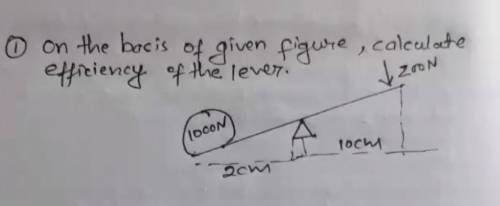 On the basis, a given figure, calculate rfficiency of the lever. ​