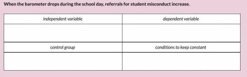 Fill in the boxes below to identify variables, controls and constants.