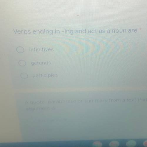 Verbs ending in -ing and act as a noun are