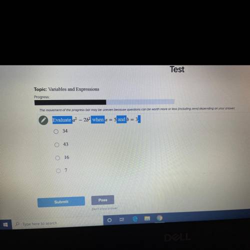 Evaluate a^2b^2? when a = 5 and b = 3.