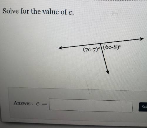 WILL GIVE BRAINLIESTSolve for the value of c (7c-7)° ( 6c-8)°​