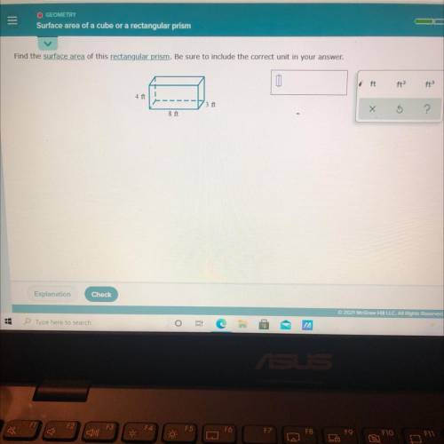 Find the surface area of this rectangular prism. Be sure to include the correct unit in your answer