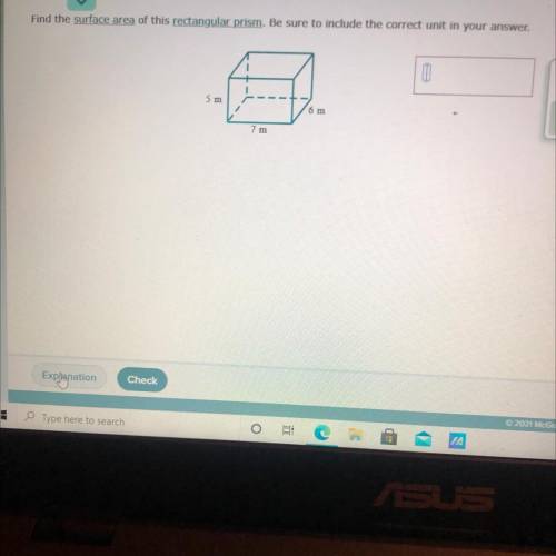 Find the surface area of this rectangular prism. Be sure to include the correct unit in your answer