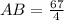 AB = \frac{67}{4}\\