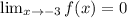 \lim_{x \to -3} f(x)  = 0