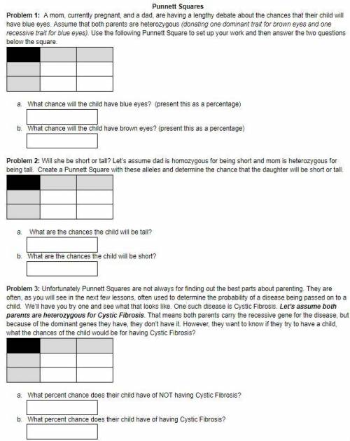 100 Points & Brainliest Answer!! {Punnet Squares (3 Questions Only)}

-This is an assignment f