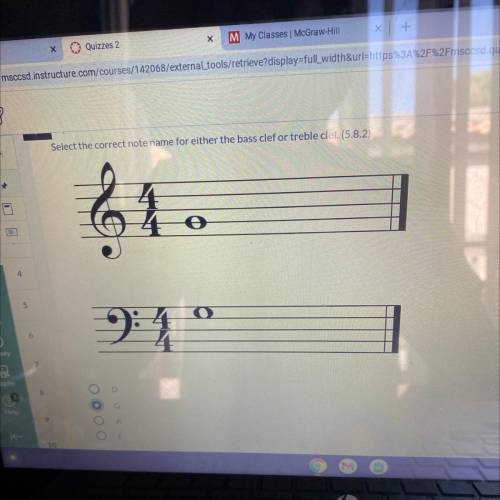 Help me please ! Select the correct note name for either the bass clef or treble clef. (5.8.2)

64