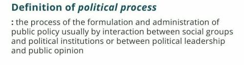 EXPLAIN the difference between the political process and the policy making

process.
Your answer