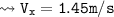 \\ \tt\bull\leadsto V_x=1.45m/s