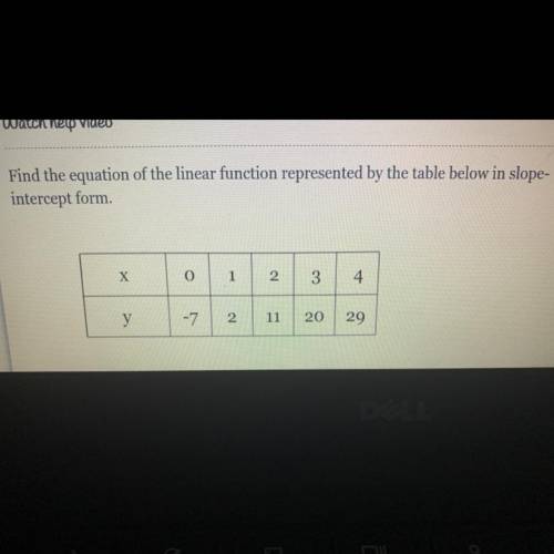 Table to linear equation