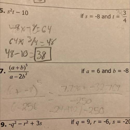 What is the answer to number 7 and please work it out when you answer step by step