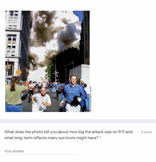 What does the photo below tell you about how huge the attack was, and what long-terms effects would
