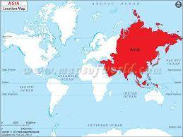What is the exact size and location of Asia?​