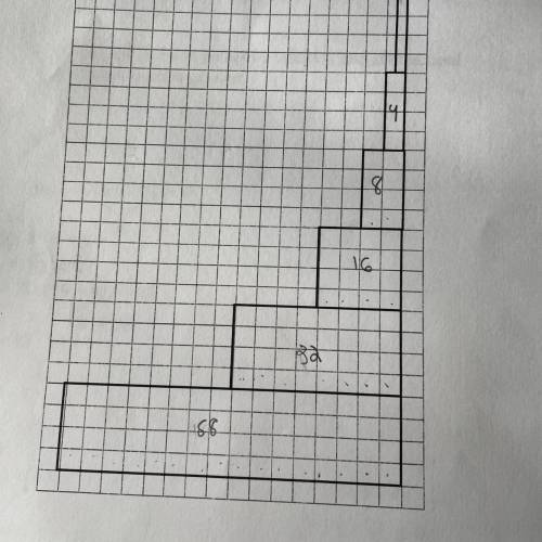 This shape is made out of rectangles each 4 units tall; the rectangle at the very

bottom is 16 un