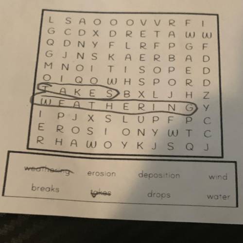 Weathering and erosion cross word puzzle (small)