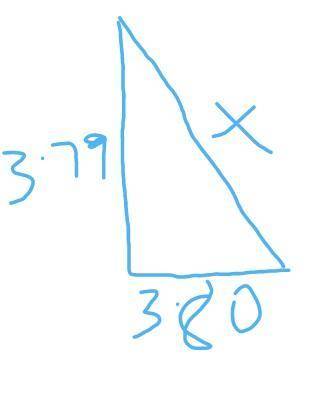 A hiker walks 3.79 m, N and 3.80 m, E. What is the magnitude of his resultant displacement?