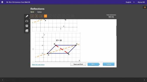 Which graph shows a method for finding the image of point D if the parallelogram is reflected acros