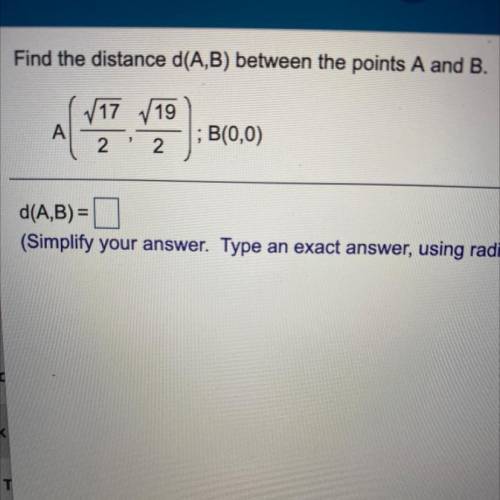 Find the distance d(a,b) between the points a and b