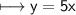 \\ \sf\longmapsto y=5x