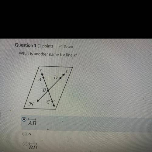 Question 1 
What is another name for line r? 15 Points will Brainiest!!