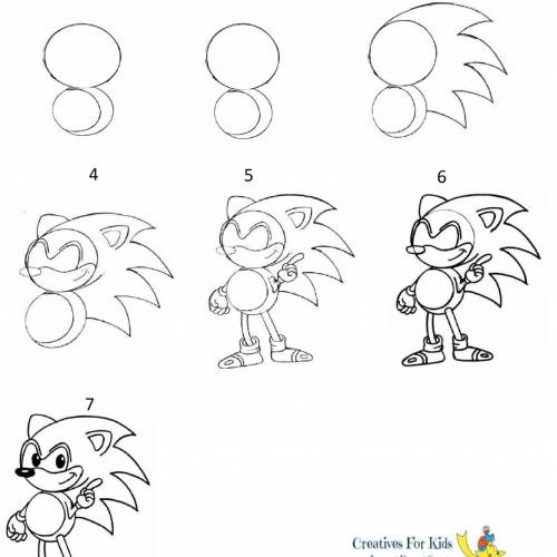 How do i draw a sonic the hedgehog picture step by step