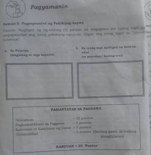 Magbigay ng tig-tatlong (3) paraan na magagawa mo upang higit na mapapaunlad ang iyong pakikipag-ug