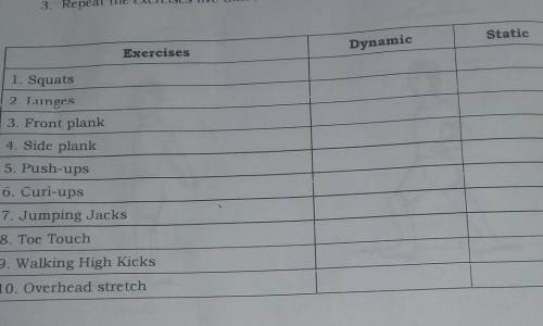 Answer the following question in your activity notebook. 1. Which of the exercises you've done were