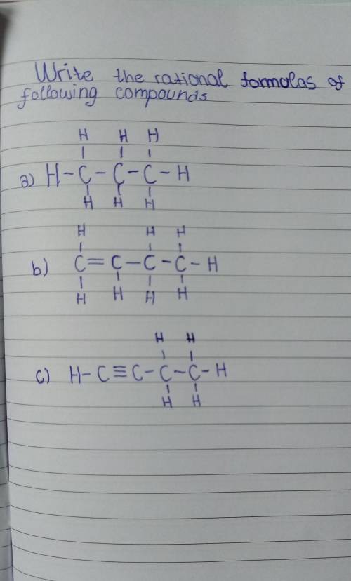 Write the rational formalas of the following compounds​