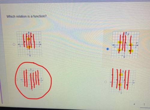 Help fast pls 
Which relation is a function?