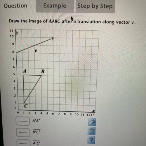 Draw the image of AABC after a translation along vector v.