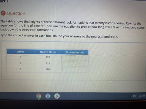 The table shows the heights of three different rock formations that Jeremy is considering. Rewrite