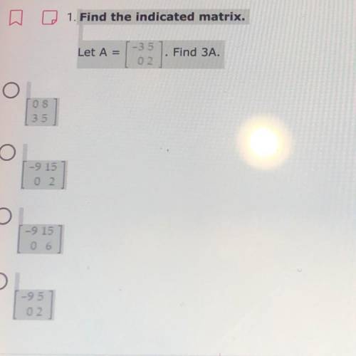 WILL GIVE BRAINLIST <3
Find the indicated matrix.
Let A = Find 3A