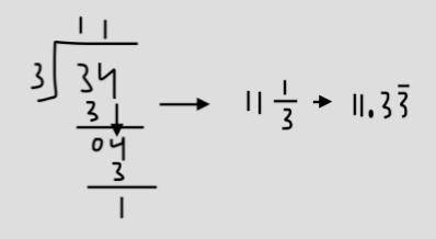 3 divided in 34 long division