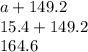 a +149.2 \\ 15.4 +149.2 \\ 164.6