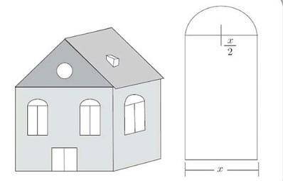 Observe the windows of the house in the following figure, they are shaped like a rectangle crowned