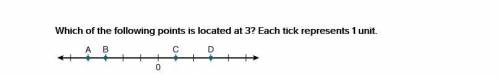 HELP ALOT OF POINTS!!!

Which of the following points is located at 3?1. B 2. C3. A4. D