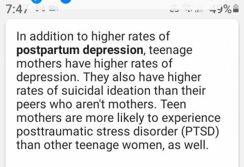(4) list three negative consequences when it comes to teenage pregnancy.