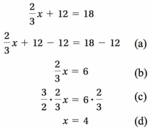 Below is an equation being solved.

On which line does an error occur?
(a)
(b)
(c)
(d)
There are n