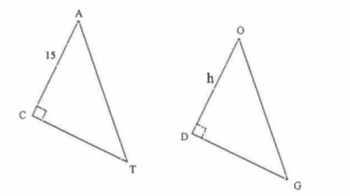 Triangle CAT and DOG are congruent. Enter the value of h below.
I NEED HELP