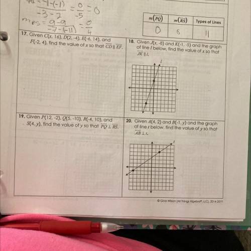 PLEASE I NEED HELP WITH 17, 18, 19, and 20 it’s DUE TOMORROW AND I DONT UNDERSTAND PLEASE HELP ME