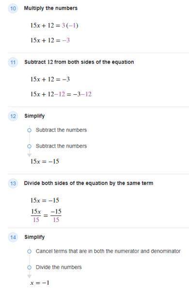 Solve the following algebraic equation and justify each step using one of the algebraic properties:
