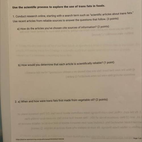 B) How would you determine that each article is scientifically reliable? (1 point)
ro
Son